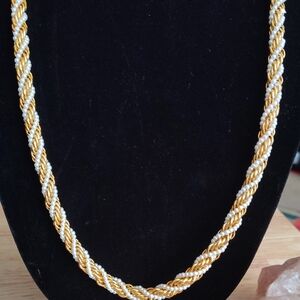 Luxurious Gold and Silver Rope Chain Necklace